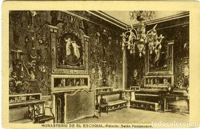 Postkarten: MONASTERIO DE EL ESCORIAL. Madrid. Palacio: Salón Pompeyano. Sin circular. ED. HELIOTIPIA ARTÍSTICA